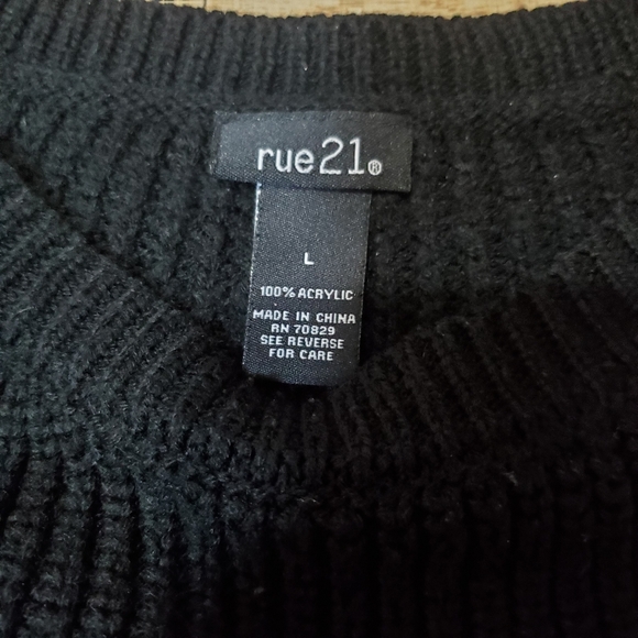 Rue21 Women's Black long Sleeves Top Sz L - Picture 6 of 6
